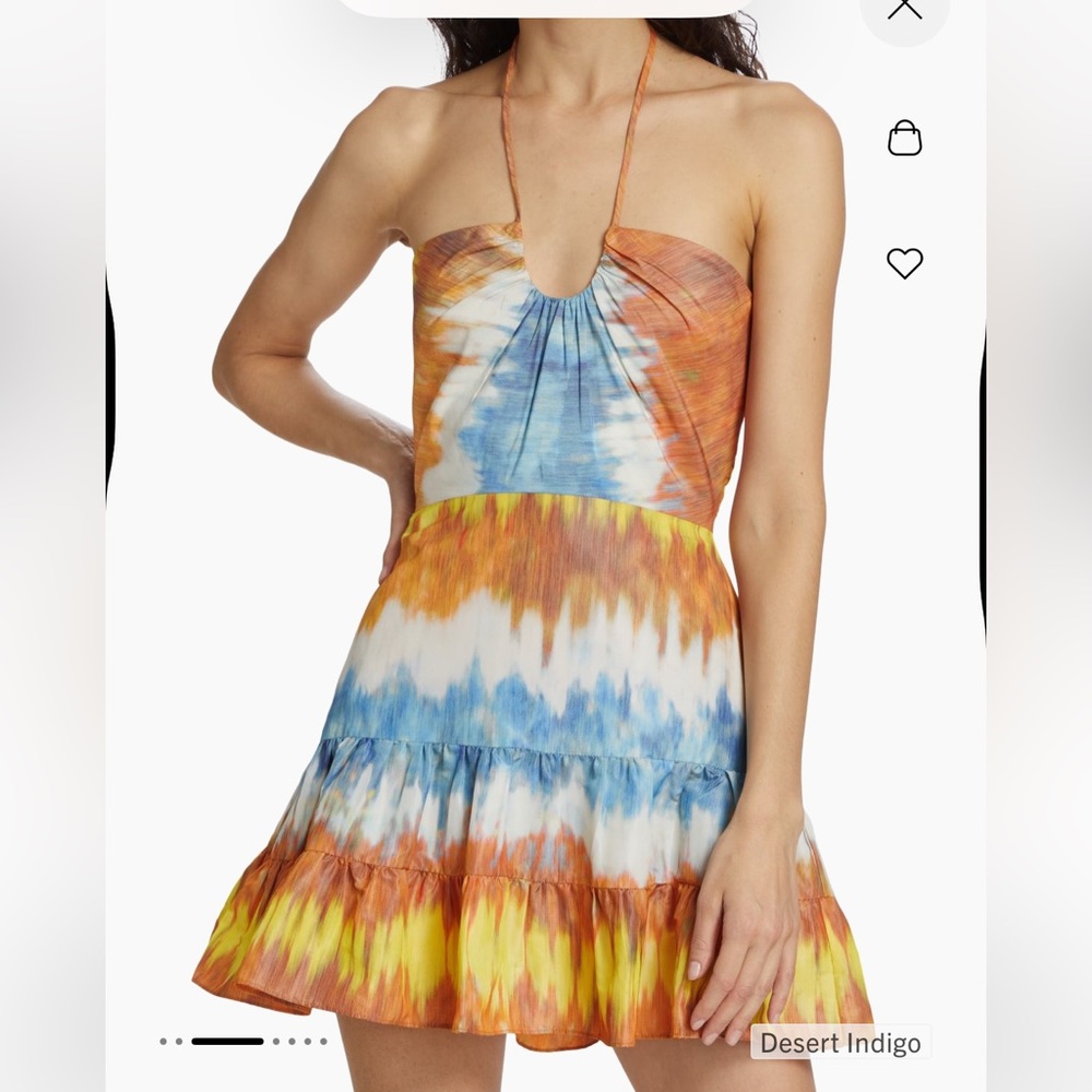 Alexis Naim Dyed Halterneck Minidress in Desert Indigo Size Small